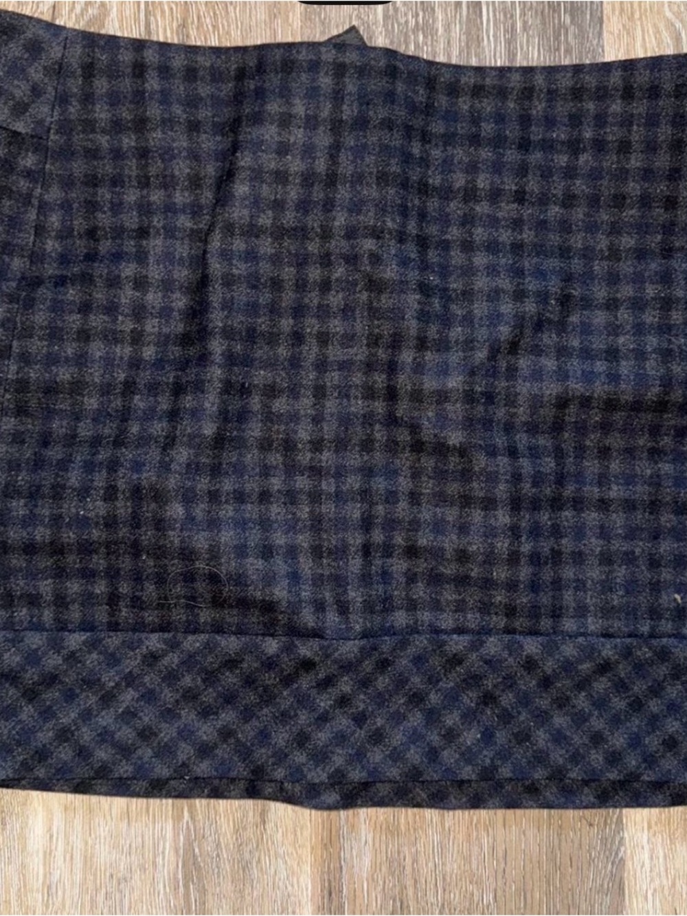Willi Smith Black and Navy Checked Scarf